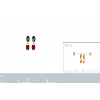 Boucles d'oreilles plaqué-or 750/000 3 microns pierres synthétiques 23001805