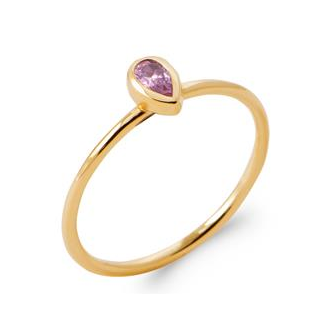 Bague plaqué-or 750/000 5 microns pierre synthétique 2926280