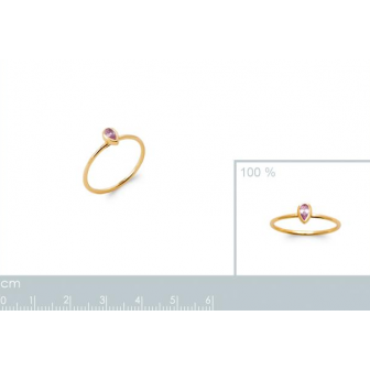 Bague plaqué-or 750/000 5 microns pierre synthétique 2926280