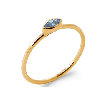 Bague plaqué-or 750/000 5 microns pierre synthétique VGY5960