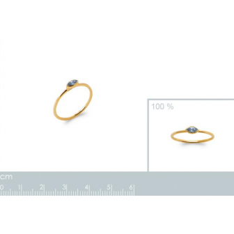 Bague plaqué-or 750/000 5 microns pierre synthétique 2925960