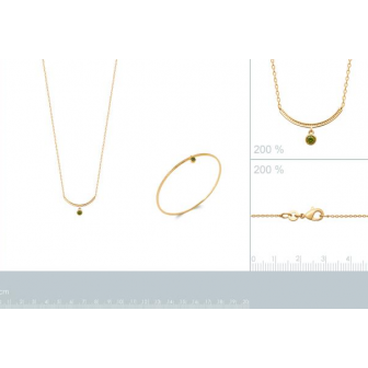 Collier plaqué-or 750/000 3 microns pierre synthétique 97358645