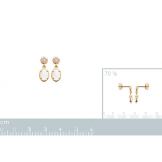 Boucles d'oreilles plaqué-or 750/000 3 microns oz et pierre véritable 2599210