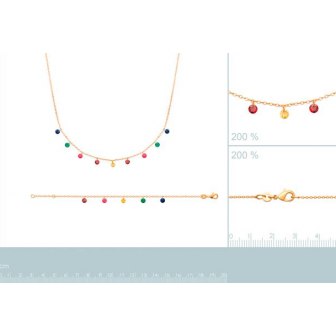 Collier plaqué-or 750/000 3 microns pierres synthétiques 97348345