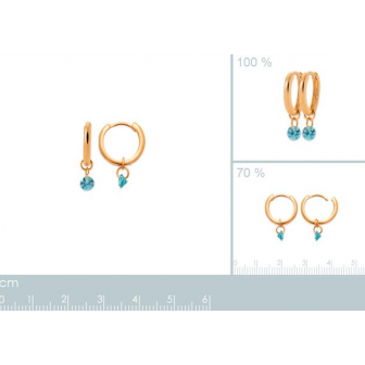 Créoles plaqué-or 750/000 3 microns pierre synthétique 2636960