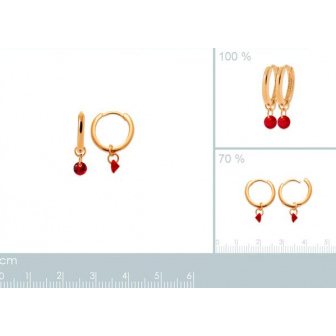 Créoles plaqué-or 750/000 3 microns pierre synthétique 2636920