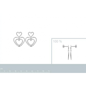 Boucles d'oreilles argent rhodié 925/000 73005800