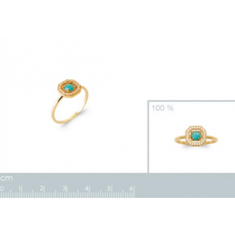Bague plaqué-or 750/0005 microns oz pierre véritable 2933360