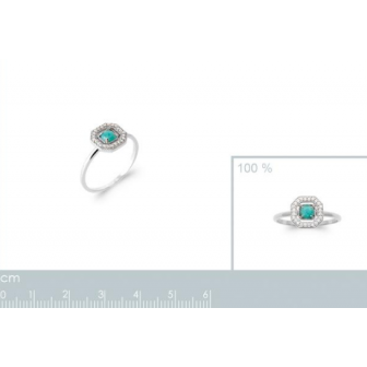 Bague argent rhodié 925/000 oz et pierre véritable 1933360