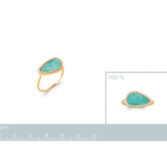 Bague plaqué-or 5 microns 750/000 et pierre Amazonite 2933160