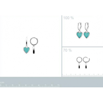 Créoles argent rhodié 925/000 et sa pierre Amazonite 1649760